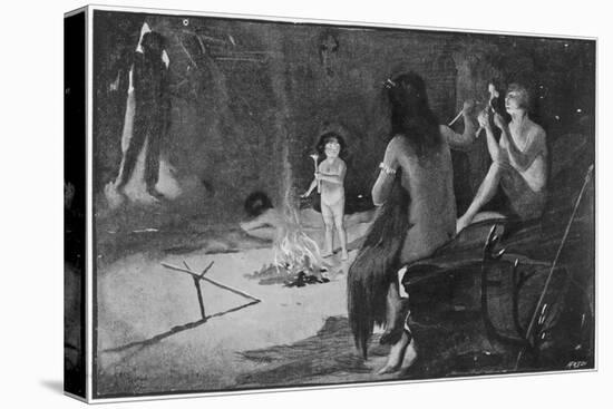 Prehistoric Family of Hunters in a Cave-Cecil Aldin-Stretched Canvas