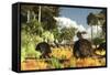 Prehistoric Glyptodonts Graze on Grassy Plains-null-Framed Stretched Canvas