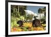 Prehistoric Glyptodonts Graze on Grassy Plains-null-Framed Premium Photographic Print