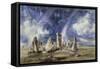 Prehistoric Landmark of Stonehenge - by John Constable-null-Framed Stretched Canvas