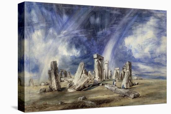 Prehistoric Landmark of Stonehenge - by John Constable-null-Stretched Canvas