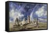 Prehistoric Landmark of Stonehenge - by John Constable-null-Framed Stretched Canvas