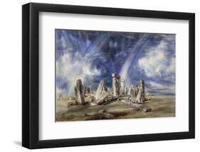 Prehistoric Landmark of Stonehenge - by John Constable-null-Framed Photographic Print
