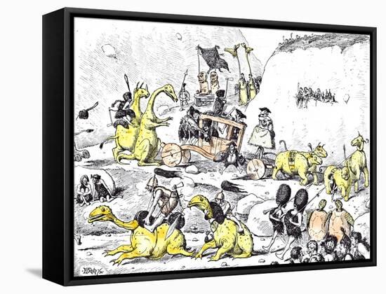 Prehistoric Lord Mayor's Show-Edward Tennyson Reed-Framed Stretched Canvas