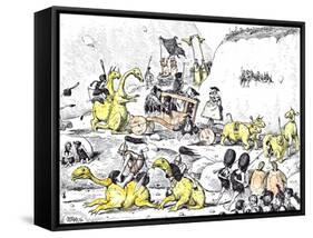 Prehistoric Lord Mayor's Show-Edward Tennyson Reed-Framed Stretched Canvas