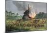 Prehistoric Mammoth Hunt-null-Mounted Giclee Print