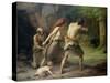 Prehistoric Man Hunting Bears, 1832-Emmanuel Benner-Stretched Canvas