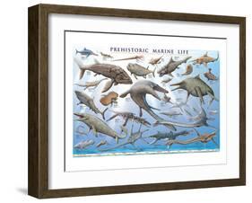 Prehistoric Marine Life-null-Framed Premium Giclee Print