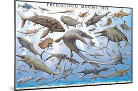 Prehistoric Marine Life-null-Mounted Art Print