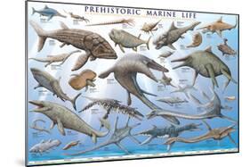 Prehistoric Marine Life-null-Mounted Art Print