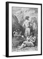 Prehistoric Men Depicting Deer-Emile Antoine Bayard-Framed Giclee Print