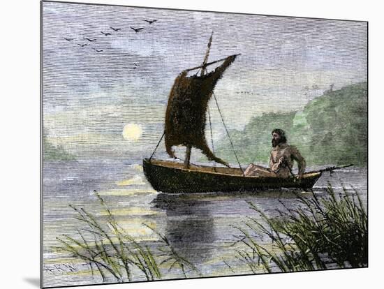 Prehistoric navigation with a Skin Sail-null-Mounted Giclee Print