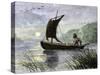 Prehistoric navigation with a Skin Sail-null-Stretched Canvas