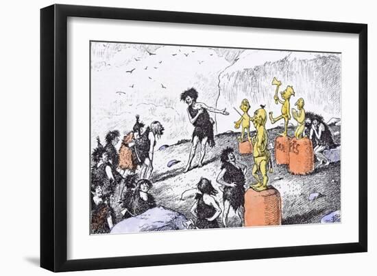 Prehistoric Peep, a Visit to an Artist's Studio-Edward Tennyson Reed-Framed Giclee Print