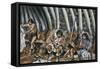 Prehistoric People in Cave-null-Framed Stretched Canvas