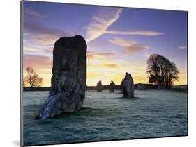 Prehistoric Stone Circle in Frost, Avebury, UNESCO World Heritage Site, Wiltshire, England, UK-Stuart Black-Mounted Photographic Print