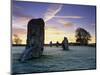 Prehistoric Stone Circle in Frost, Avebury, UNESCO World Heritage Site, Wiltshire, England, UK-Stuart Black-Mounted Photographic Print