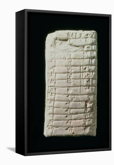 Prehistoric Tablet with Multiplication Table-null-Framed Stretched Canvas