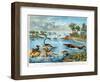 Prehistory - Jurassic - Reconstruction of Natural Environment in Europe and Some of the Animals…-German School-Framed Giclee Print