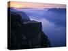 Preikestolen (Pulpit Rock) at Sunset, Lysefjorden, Norway-Doug Pearson-Stretched Canvas