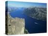 Preikestolen Rock Overlooking Lysefjord, Near Stavanger, South West Fjords, Norway-Gavin Hellier-Stretched Canvas