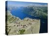 Preikestolen Rock Overlooking Lysefjord Near Stavanger, South West Fjords, Norway-Gavin Hellier-Stretched Canvas