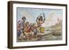 Preliminaries of Peace, or John Bull and His Little Friends Marching to Paris, Published by…-James Gillray-Framed Giclee Print