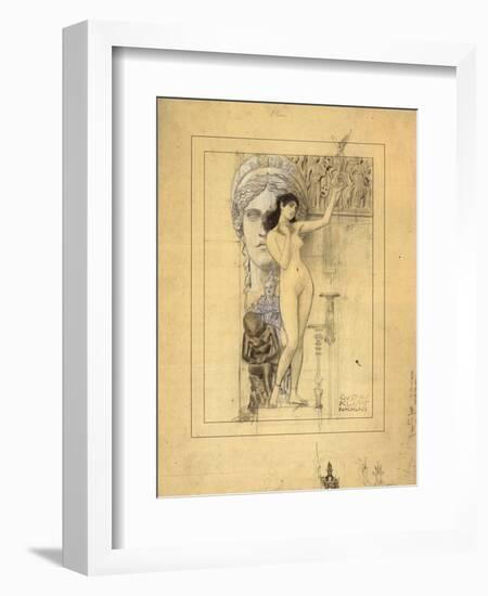 Preliminary Drawing for Allegory of Sculpture-Gustav Klimt-Framed Giclee Print