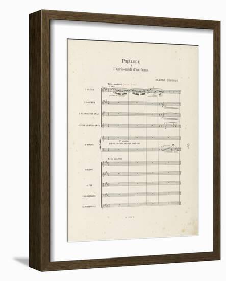 Prélude à "l'après-midi d'un faune" : Partition d'orchestre : page 1-Achille-Claude Debussy-Framed Giclee Print