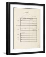 Prélude à "l'après-midi d'un faune" : Partition d'orchestre : page 1-Achille-Claude Debussy-Framed Giclee Print