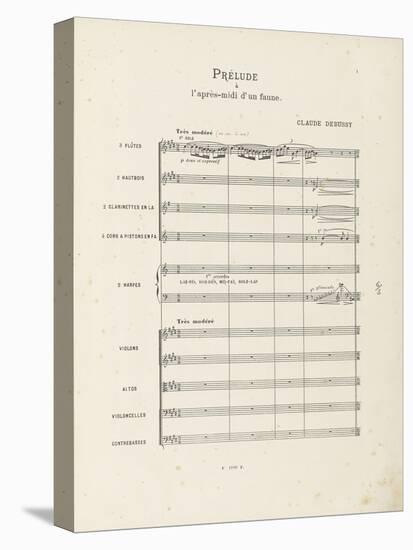 Prélude à "l'après-midi d'un faune" : Partition d'orchestre : page 1-Achille-Claude Debussy-Stretched Canvas