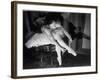 Premier Ballerina Semionova Tying Her Toe Shoe Before a Performance at the Great Theater-Margaret Bourke-White-Framed Photographic Print