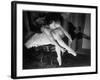 Premier Ballerina Semionova Tying Her Toe Shoe Before a Performance at the Great Theater-Margaret Bourke-White-Framed Photographic Print