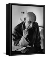 Premier Mohammed Mossadegh, Giving an Answer with a Forceful Fist Shake-Lisa Larsen-Framed Stretched Canvas