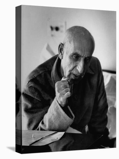 Premier Mohammed Mossadegh, Giving an Answer with a Forceful Fist Shake-Lisa Larsen-Stretched Canvas