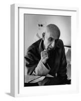 Premier Mohammed Mossadegh, Giving an Answer with a Forceful Fist Shake-Lisa Larsen-Framed Photographic Print