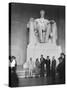 Premier Nikita Khrushchev and Others Beneath the Lincoln Statue in the Lincoln Memorial-null-Stretched Canvas