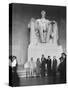Premier Nikita Khrushchev and Others Beneath the Lincoln Statue in the Lincoln Memorial-null-Stretched Canvas