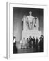 Premier Nikita Khrushchev and Others Beneath the Lincoln Statue in the Lincoln Memorial-null-Framed Photo