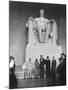 Premier Nikita Khrushchev and Others Beneath the Lincoln Statue in the Lincoln Memorial-null-Mounted Photo