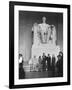 Premier Nikita Khrushchev and Others Beneath the Lincoln Statue in the Lincoln Memorial-null-Framed Photo