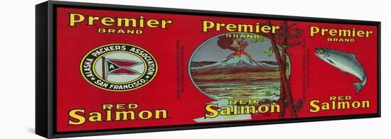 Premier Salmon Can Label - San Francisco, CA-Lantern Press-Framed Stretched Canvas