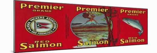 Premier Salmon Can Label - San Francisco, CA-Lantern Press-Mounted Art Print