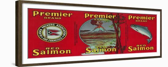 Premier Salmon Can Label - San Francisco, CA-Lantern Press-Framed Premium Giclee Print