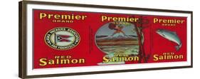 Premier Salmon Can Label - San Francisco, CA-Lantern Press-Framed Premium Giclee Print