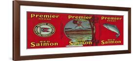Premier Salmon Can Label - San Francisco, CA-Lantern Press-Framed Premium Giclee Print