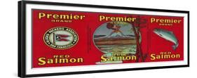 Premier Salmon Can Label - San Francisco, CA-Lantern Press-Framed Premium Giclee Print