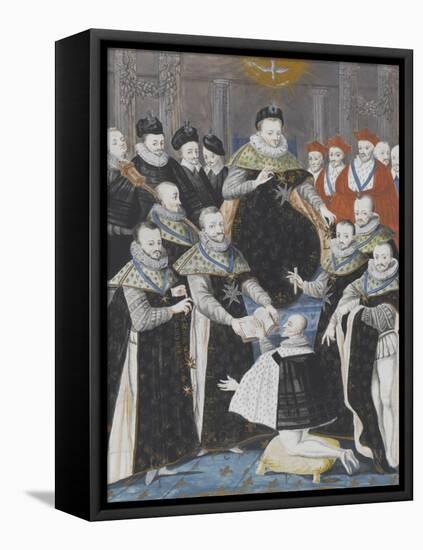 Première cérémonie de l'ordre du Saint Esprit pour la réception de Ludovic de Gonzague, duc de-null-Framed Stretched Canvas