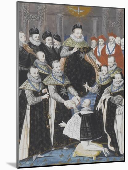 Première cérémonie de l'ordre du Saint Esprit pour la réception de Ludovic de Gonzague, duc de-null-Mounted Giclee Print