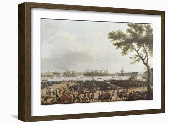 Première vue de Toulon, vue du pont-neuf prise à l'angle du parc d'artillerie-Claude Joseph Vernet-Framed Giclee Print